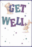 The playful energy of Vauxhall is beautifully captured in this get well card, where a sweet teddy bear and a spirited puppy spring from the scene, cradling and balancing oversized, multicoloured letters that enthusiastically spell 'Get Well.' The mix of indigo and teal hues in the text vibrates against a creamy, inviting backdrop, each colour echoing the lively floral stalls near Vauxhall's railway arches. Tiny stars in blues and purples sparkle like hopeful wishes scattered through the air, adding a whimsical, magical note. The animals' fur-rendered in plush, soft detail-looks inviting, evoking the tactile comfort of a fuzzy throw or the embrace of a loved one. The card offers more than a message; it supplies a surge of optimism and gentle reassurance, much like receiving a bouquet crafted by Flower Delivery Vauxhall for same-day arrival in the neighbourhood. Bright, airy, and full of emotional warmth, the design is perfect for uplifting someone in recovery, whether they live by the riverside or closer to Vauxhall Park.